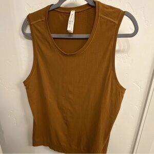 Athleta Ribbed Scoop Neck Tank - Rust Brown